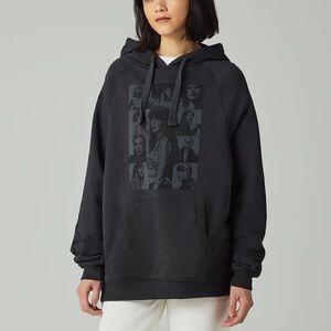 Taylor Swift The Eras Tour Charcoal Gray Oversized Graphic Hoodie Swiftie-XS